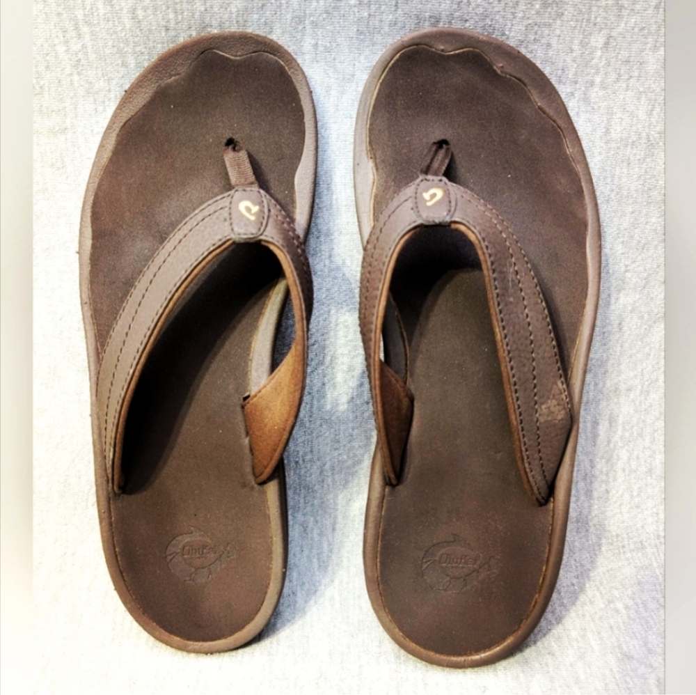 Olukai Ohana Sandals Flip Flops Sandals Women's 9 Brown Thong Style